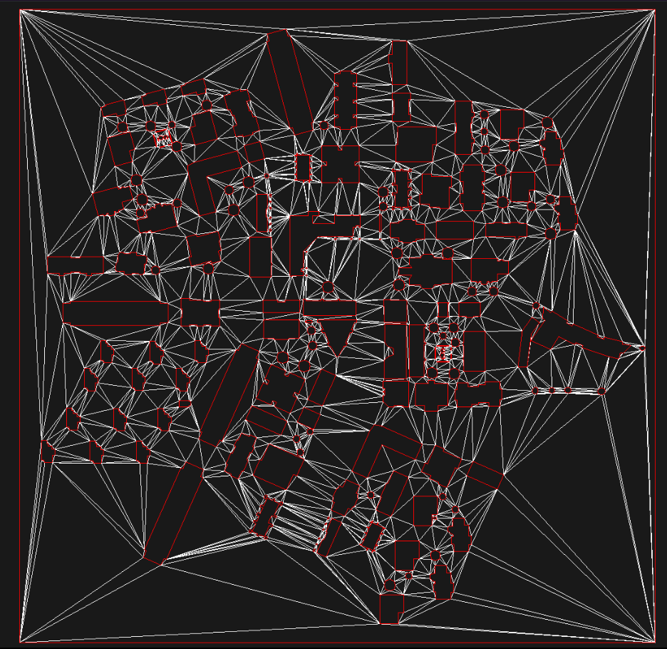 Triangulation on a large complex map