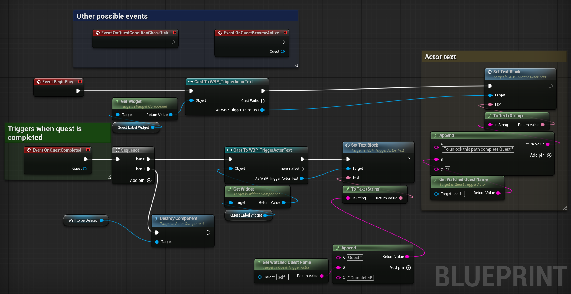 Custom DLG quest node in the dialogue graph