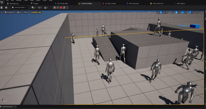 Mass AI crowd prototype